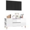 Mueble Tv | Mueble De Salón | Armario Tv Madera Contrachapada Blanco Brillo 102x44,5x50 Cm Cfw777504