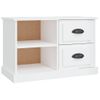 Mueble Tv | Mueble De Salón | Armario Tv Madera Contrachapada Blanco Brillo 73x35,5x47,5 Cm Cfw777515