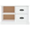 Mueble Tv | Mueble De Salón | Armario Tv Madera Contrachapada Blanco Brillo 73x35,5x47,5 Cm Cfw777515