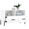 Mueble Tv | Mueble De Salón | Armario Tv Madera Contrachapada Blanco Brillo 80x36x50 Cm Cfw777526