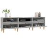 Mueble Tv | Mueble De Salón | Armario Tv Madera Contrachapada Gris Hormigón 150x30x44,5 Cm Cfw777576