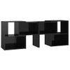 Mueble Tv | Mueble De Salón | Armario Tv Madera Contrachapada Negro Brillante 104x30x52 Cm Cfw777666