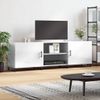 Mueble Tv | Mueble De Salón | Armario Tv Madera De Ingeniería Blanco Brillante 150x30x50 Cm Cfw777748