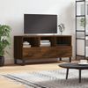 Mueble Tv | Mueble De Salón | Armario Tv Madera De Ingeniería Marrón Roble 102x36x50 Cm Cfw777843