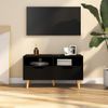 Mueble Tv | Mueble De Salón | Armario Tv Madera De Ingeniería Negro 90x40x48,5 Cm Cfw777888