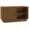 Mueble Tv | Mueble De Salón | Armario Tv Madera Maciza De Pino Marrón Miel 70x34x40 Cm Cfw778095