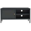 Mueble Tv | Mueble De Salón | Armario Tv Acero Y Vidrio Gris Antracita 90x30x44 Cm Cfw778436