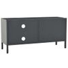 Mueble Tv | Mueble De Salón | Armario Tv Acero Y Vidrio Gris Antracita 90x30x44 Cm Cfw778436