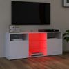 Mueble Tv | Mueble De Salón | Armario Tv Con Luces Led Blanco 120x30x50 Cm Cfw778445