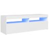 Mueble Tv | Mueble De Salón | Armario Tv Con Luces Led Blanco 120x35x40 Cm Cfw778446