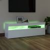 Mueble Tv | Mueble De Salón | Armario Tv Con Luces Led Blanco 120x35x40 Cm Cfw778446