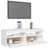 Mueble Tv | Mueble De Salón | Armario Tv Con Luces Led Blanco 120x35x40 Cm Cfw778446