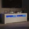 Mueble Tv | Mueble De Salón | Armario Tv Con Luces Led Blanco 120x35x40 Cm Cfw778447