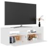 Mueble Tv | Mueble De Salón | Armario Tv Con Luces Led Blanco 120x35x40 Cm Cfw778447