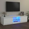 Mueble Tv | Mueble De Salón | Armario Tv Con Luces Led Blanco 140x40x35,5 Cm Cfw778448