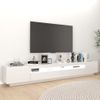 Mueble Tv | Mueble De Salón | Armario Tv Con Luces Led Blanco Brillante 260x35x40 Cm Cfw778460