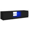 Mueble Tv | Mueble De Salón | Armario Tv Con Luces Led Negro 140x40x35,5 Cm Cfw778482