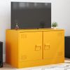 Mueble Tv | Mueble De Salón | Armario Tv De Acero Amarillo Mostaza 67x39x44 Cm Cfw778536