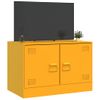 Mueble Tv | Mueble De Salón | Armario Tv De Acero Amarillo Mostaza 67x39x44 Cm Cfw778536