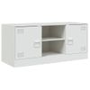 Mueble Tv | Mueble De Salón | Armario Tv De Acero Blanco 99x39x44 Cm Cfw778545