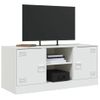 Mueble Tv | Mueble De Salón | Armario Tv De Acero Blanco 99x39x44 Cm Cfw778545