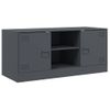 Mueble Tv | Mueble De Salón | Armario Tv De Acero Gris Antracita 99x39x44 Cm Cfw778550