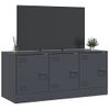 Mueble Tv | Mueble De Salón | Armario Tv De Acero Gris Antracita 99x39x44 Cm Cfw778551