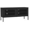 Mueble Tv | Mueble De Salón | Armario Tv De Acero Negro 105x35x50 Cm Cfw778554