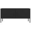 Mueble Tv | Mueble De Salón | Armario Tv De Acero Negro 105x35x50 Cm Cfw778555