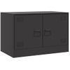 Mueble Tv | Mueble De Salón | Armario Tv De Acero Negro 67x39x44 Cm Cfw778556