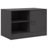 Mueble Tv | Mueble De Salón | Armario Tv De Acero Negro 67x39x44 Cm Cfw778557