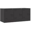 Mueble Tv | Mueble De Salón | Armario Tv De Acero Negro 99x39x44 Cm Cfw778558