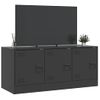 Mueble Tv | Mueble De Salón | Armario Tv De Acero Negro 99x39x44 Cm Cfw778558