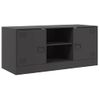 Mueble Tv | Mueble De Salón | Armario Tv De Acero Negro 99x39x44 Cm Cfw778559