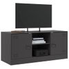 Mueble Tv | Mueble De Salón | Armario Tv De Acero Negro 99x39x44 Cm Cfw778559