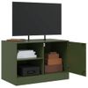 Mueble Tv | Mueble De Salón | Armario Tv De Acero Verde Oliva 67x39x44 Cm Cfw778569