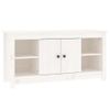 Mueble Tv | Mueble De Salón | Armario Tv De Madera Maciza De Pino Blanco 103x36,5x52 Cm Cfw778651