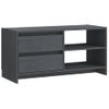 Mueble Tv | Mueble De Salón | Armario Tv De Madera Maciza De Pino Gris 80x31x39 Cm Cfw778658