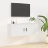 Mueble Tv De Pared | Mueble De Salón | Armario Tv Blanco 100x34,5x40 Cm Cfw778686