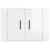 Mueble Tv De Pared | Mueble De Salón | Armario Tv Blanco Brillante 57x34,5x40 Cm Cfw778700