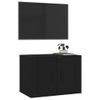 Mueble Tv De Pared | Mueble De Salón | Armario Tv Negro 57x34,5x40 Cm Cfw778731