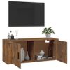 Mueble Tv De Pared | Mueble De Salón | Armario Tv Roble Ahumado 100x34,5x40 Cm Cfw778736