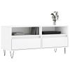 Mueble Tv | Mueble De Salón | Armario Tv Madera Contrachapada Blanco 100x34,5x44,5 Cm Cfw778783