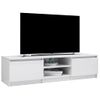 Mueble Tv | Mueble De Salón | Armario Tv Madera Contrachapada Blanco Brillante 140x40x35,5cm Cfw779406