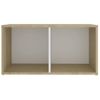 Mueble Tv | Mueble De Salón | Armario Tv Madera Contrachapada Blanco Y Roble 72x35x36,5cm Cfw778850