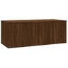 Mueble Tv | Mueble De Salón | Armario Tv Madera Contrachapada Color Marrón Roble 80x34x30 Cm Cfw779416