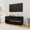 Mueble Tv | Mueble De Salón | Armario Tv Madera Contrachapada Negro 102x41x44 Cm Cfw778981