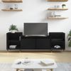 Mueble Tv | Mueble De Salón | Armario Tv Madera Contrachapada Negro 160x35x55 Cm Cfw778992
