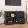 Mueble Tv | Mueble De Salón | Armario Tv Madera Contrachapada Negro 73x35,5x47,5 Cm Cfw778999