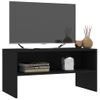 Mueble Tv | Mueble De Salón | Armario Tv Madera Contrachapada Negro 80x40x40 Cm Cfw779016